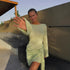 Summer Knitted Long-Sleeved Dress Sexy Backless Slim Fit Dress  DestGlow