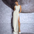 Hip Dress Summer Solid Color Dress round Neck Sleeveless Split Irregular Asymmetric Maxi Dress by Ragazza