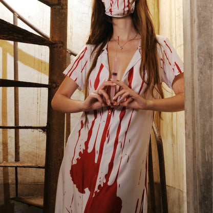 Vampire Women Nurse Costume Role Playing Game Uniform Halloween Sexy Lingerie Ghost Nurse  DestGlow