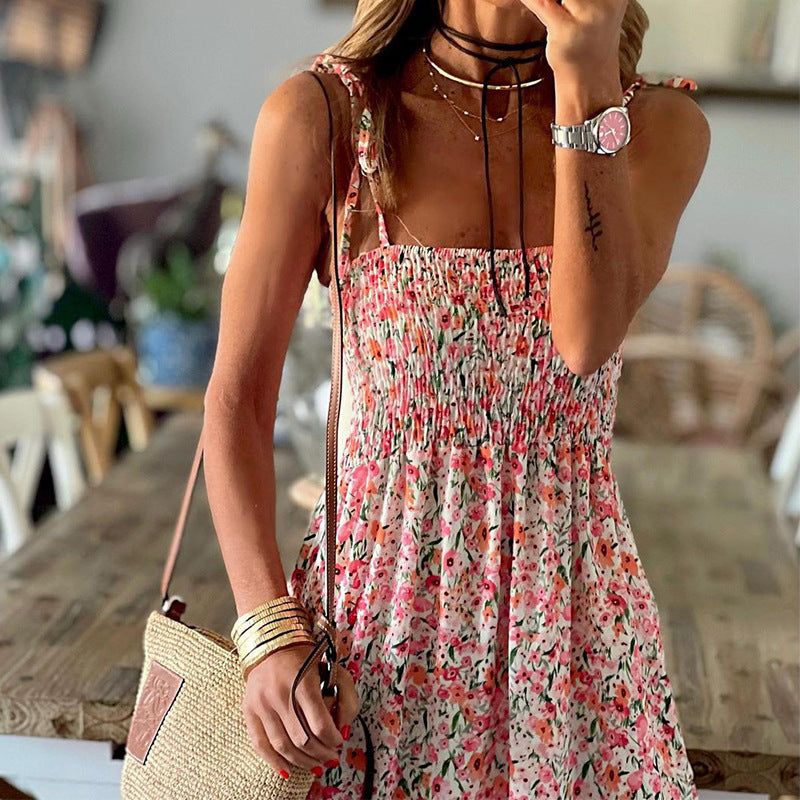 Summer Women Sexy Floral Bohemian Strap Dress by Ragazza