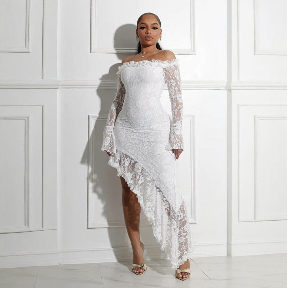 Tube Top Similar to Irregular Asymmetric Dress Solid Color Maxi Dress Women by Ragazza