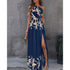 Women Clothing Slant Shoulder Dress Elegance Sleeveless Sexy High Waist Split Dress by Ragazza