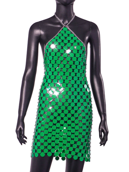 Backless Sexy Street Halter Beaded Dress by Ragazza