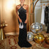 Autumn Winter Halter Party Dinner Rhinestone Sexy Backless Elegant Dress by Ragazza