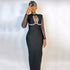 Long Sleeve Net Drill Stitching Hollow Out Cutout Bandage One Piece Dress Ladies Cocktail Party Evening Dress by Ragazza