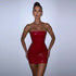 Women Clothing Autumn Winter Glossy Sexy Tube Top Backless Waist Tight Hip Wrapped Dress Women by Ragazza