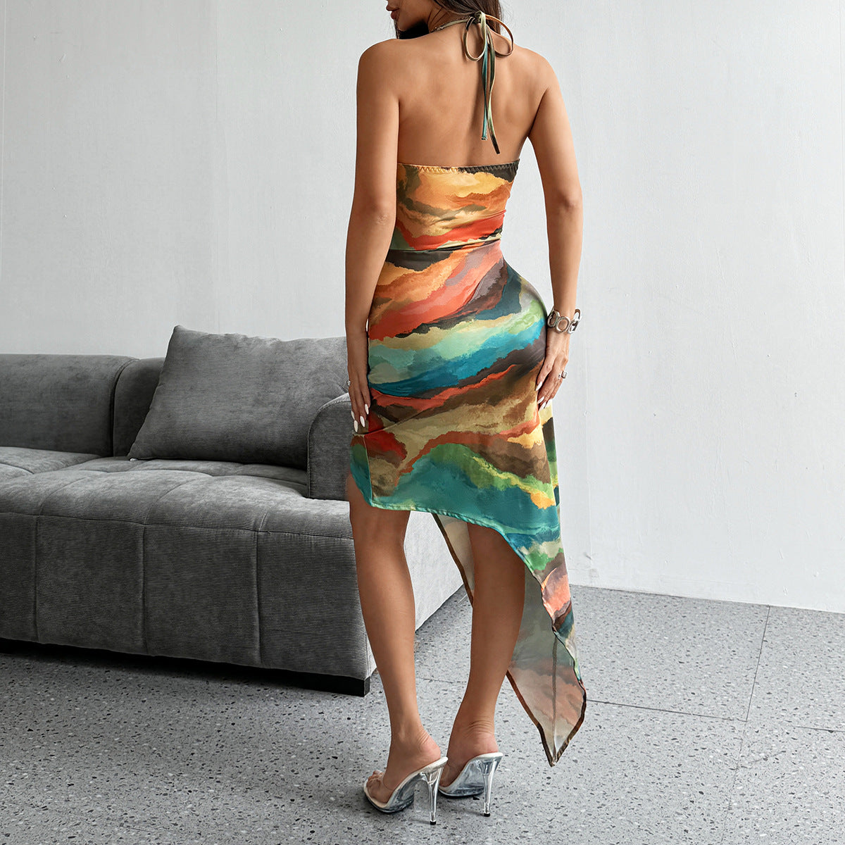 Women Autumn Sexy Backless Lace up Dress by Ragazza
