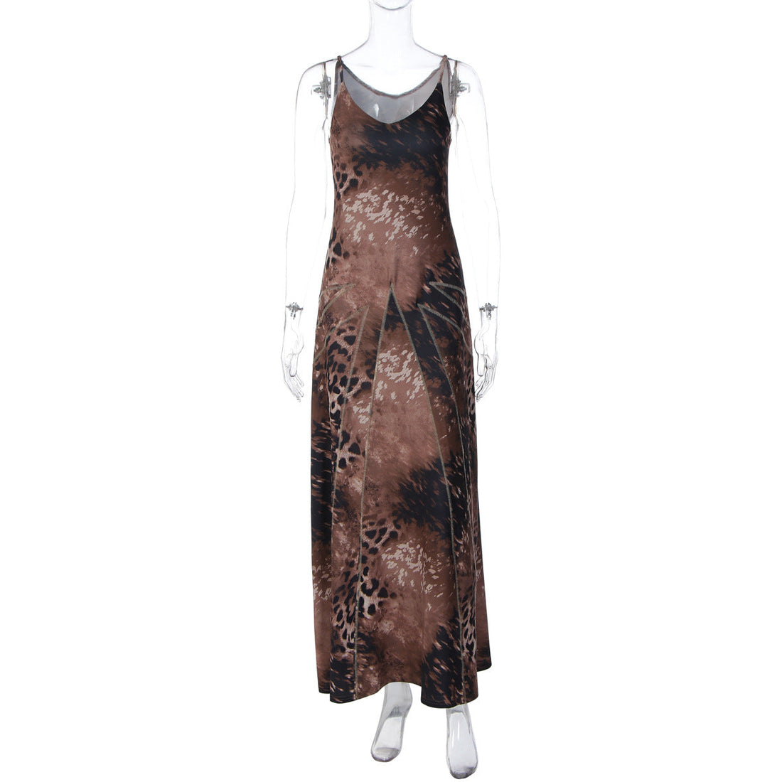 Spring Women Clothes Leopard Print Slim Street Long Tie Dress by Ragazza