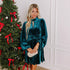 Women Clothing Velvet Christmas Dress Autumn Winter Sexy Cutout Waist Controlled Long Sleeves Dress by Ragazza