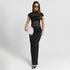 Women Clothing Autumn Winter Sexy Slim Fit Fashionable Lace Turtleneck Back Slit Sheath Dress by Ragazza