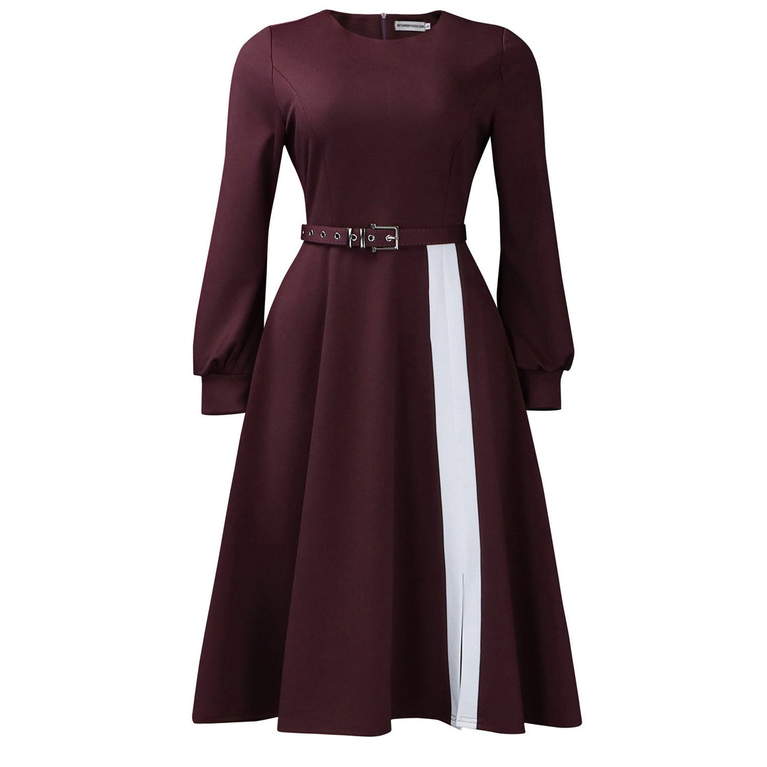 Women Clothing Long Sleeve round Neck Solid Color High Waist Elegant Spliced African Dress by Ragazza