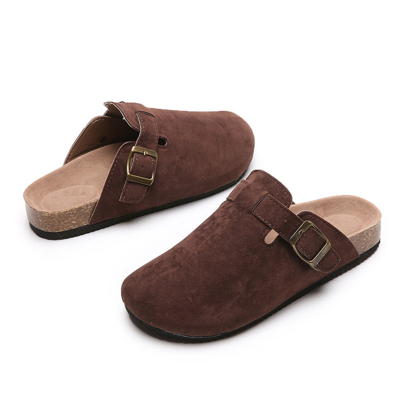 Closed Toe Slippers Women Couple Flip Flops Roman Shoes Casual Semi Slippers Lazy Shoes Tide  DestGlow