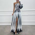 Spring Autumn Printed Diagonal Shoulder Split Dress Casual Loose Party Dress Dress by Ragazza