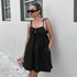 Spring Summer Sexy Black Camisole off Shoulder Loose Square Collar Dress Classic Evening Dress Women by Ragazza