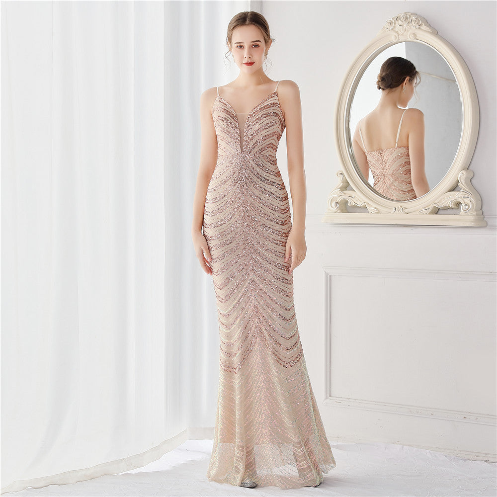 Positioning Floral Dream Socialite Gathering Party Evening Dress Sexy Long Slimming Toast Dress Bride by Ragazza
