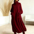 High Neck Woolen Dress Loose Woolen Coat by Ragazza