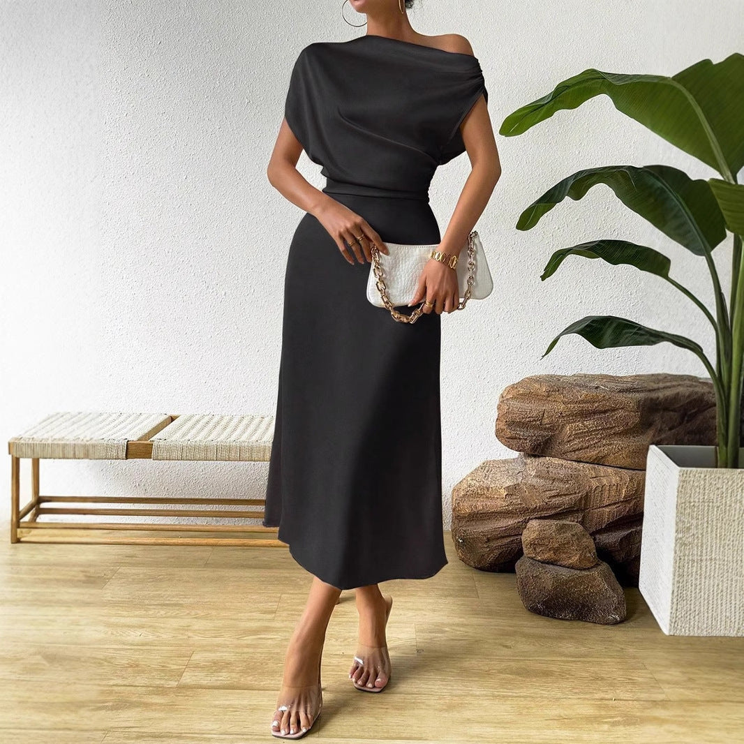 Women Clothing Trendy Summer Satin Satin Women Summer Dress Tight Jumpsuit Long Dress by Ragazza