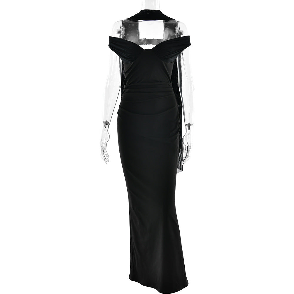 Elegant Tube Top Solid Color Dress Sexy Sleeveless Slim Fit Backless Dress by Ragazza