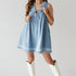 Summer Street Hipster V neck Sleeveless Embroidered Vest Denim Dress by Ragazza