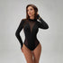 Spring Small Stand-Collar Gauze Sheer Long Sleeve Sexy Slim Women Jumpsuit by Ragazza