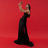 Women Black Tube Top Pleated Ribbon Dress Summer Dress by Ragazza