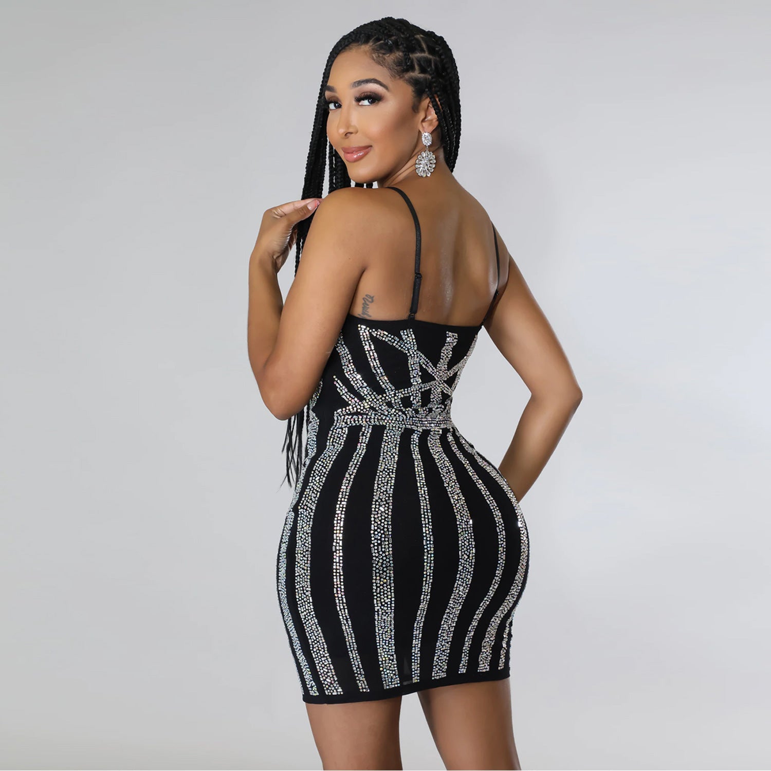 Women Clothing Summer Sexy Tight Rhinestone Strap Dress by Ragazza
