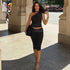Winter Mesh Stitching Polka Dot Shoulder Diagonal Collar Top Slim Cropped Pants Set by Ragazza