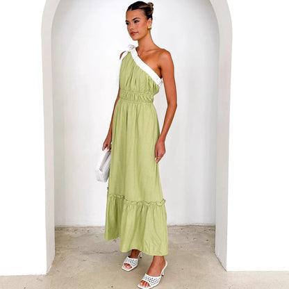 Summer Casual Lace up Solid Color Dress by Ragazza