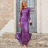 Spring Autumn Sequined Dress Purple Crew-Neck Long Evening Dress Long Sleeve Dress by Ragazza
