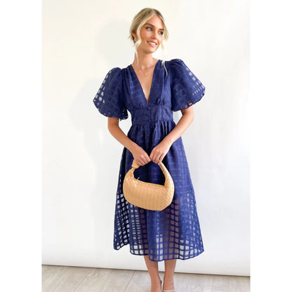 Spring Summer Multi Color Lantern Sleeve Dress Casual Party Dress Women by Ragazza