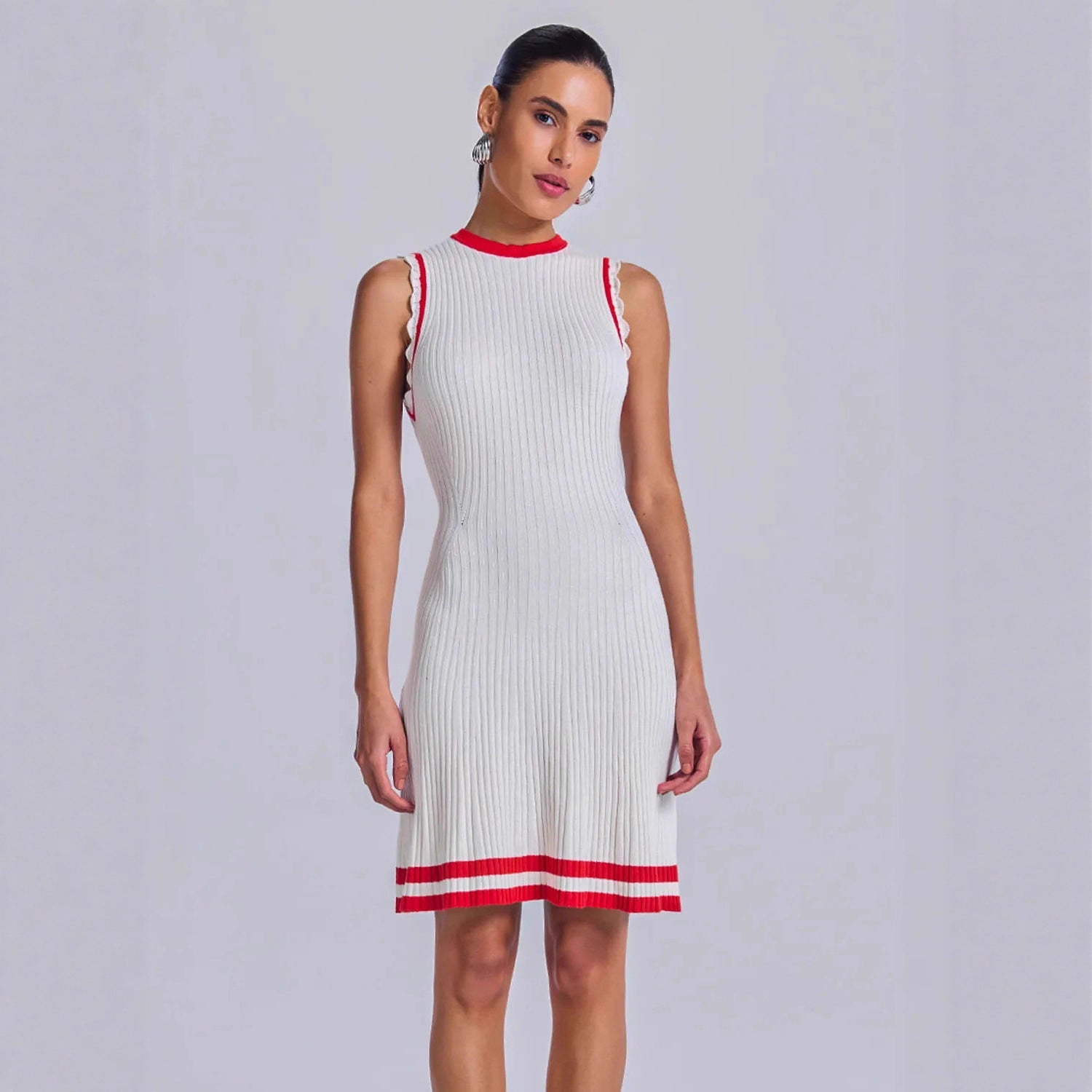 Spring Summer Dress Short Women Clothing Casual Contrast Color Knitted Dress Women by Ragazza