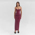 Leather Tube Top Dress Sexy Lace up Slit Sheath Maxi Dress Evening Dress by Ragazza