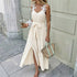 Summer Lightly Mature Cami Dress Solid Color Split Sleeveless Dress by Ragazza
