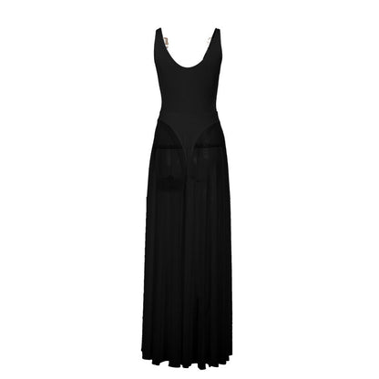 Autumn Sexy Maxi Dress Vacation Slim Fit Mesh A Line Dress  DestGlow