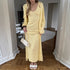 Knitted Hollow Out Cutout Vest Long Dresses Long Sleeve Cardigan Suit Women Soft Knitted Blouse  DestGlow