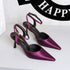 Sexy Nightclub Hollow Out Cutout out Stiletto Women Shoes Pointed Shallow Mouth Senior Satin Rear Empty Strap  DestGlow