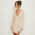 Women Clothing Autumn Solid Color Casual Long Sleeves Pleated Draped Ribbon Slim Fit Short Dress  DestGlow