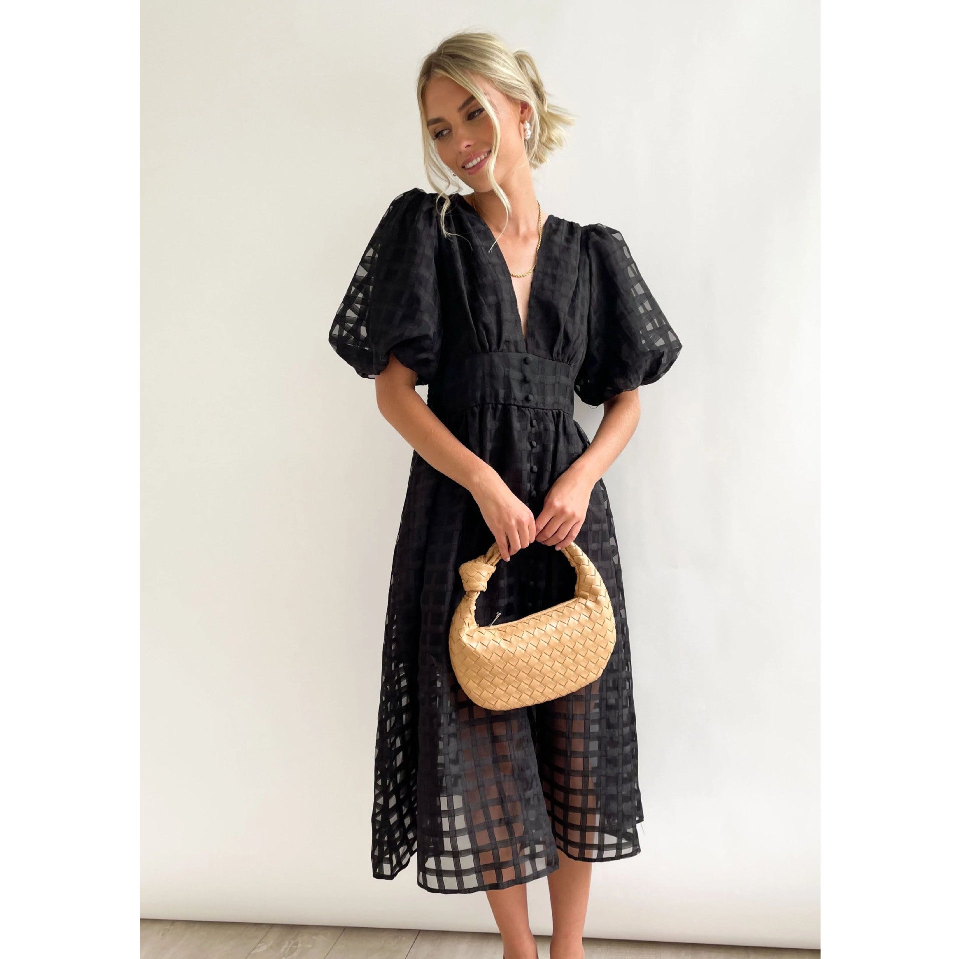 Spring Summer Multi Color Lantern Sleeve Dress Casual Party Dress Women by Ragazza