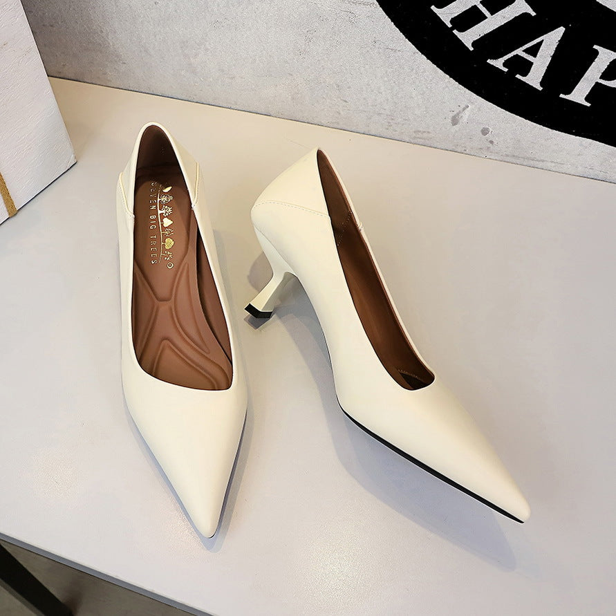 French Work Comfortable All Match Office Work Pointed High Heels Women Stiletto Heel Non Wear Feet Classy Shoes  DestGlow