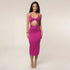 Summer Halter Cut out Dress Sexy Slim Solid Color Deep V Plunge Dress by Ragazza