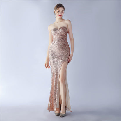 Heavy Industry Shrink Fold Wrinkle Craft Simple Retro Tube Top Evening Dress by Ragazza