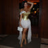 Spring Women Clothing Golden Bright Surface Mesh Stitching Ribbon Sexy Dress by Ragazza