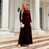 Autumn Winter Elegant Graceful Socialite Maxi Dress Gold Velvet Solid Color High Grade Dress by Ragazza