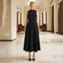 Elegant Spring Beads Rhinestones round Neck Sleeveless Waist Slimming Slim Fit A line Dress by Ragazza
