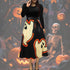 Women Clothing with Bowknot Halloween Dress Long Sleeve round Neck Holiday Princess Dress by Ragazza