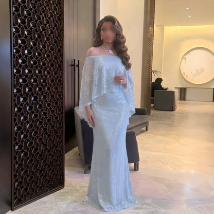 Spring Summer Women Sexy off the Shoulder Sequin Dress Ball Dress  DestGlow