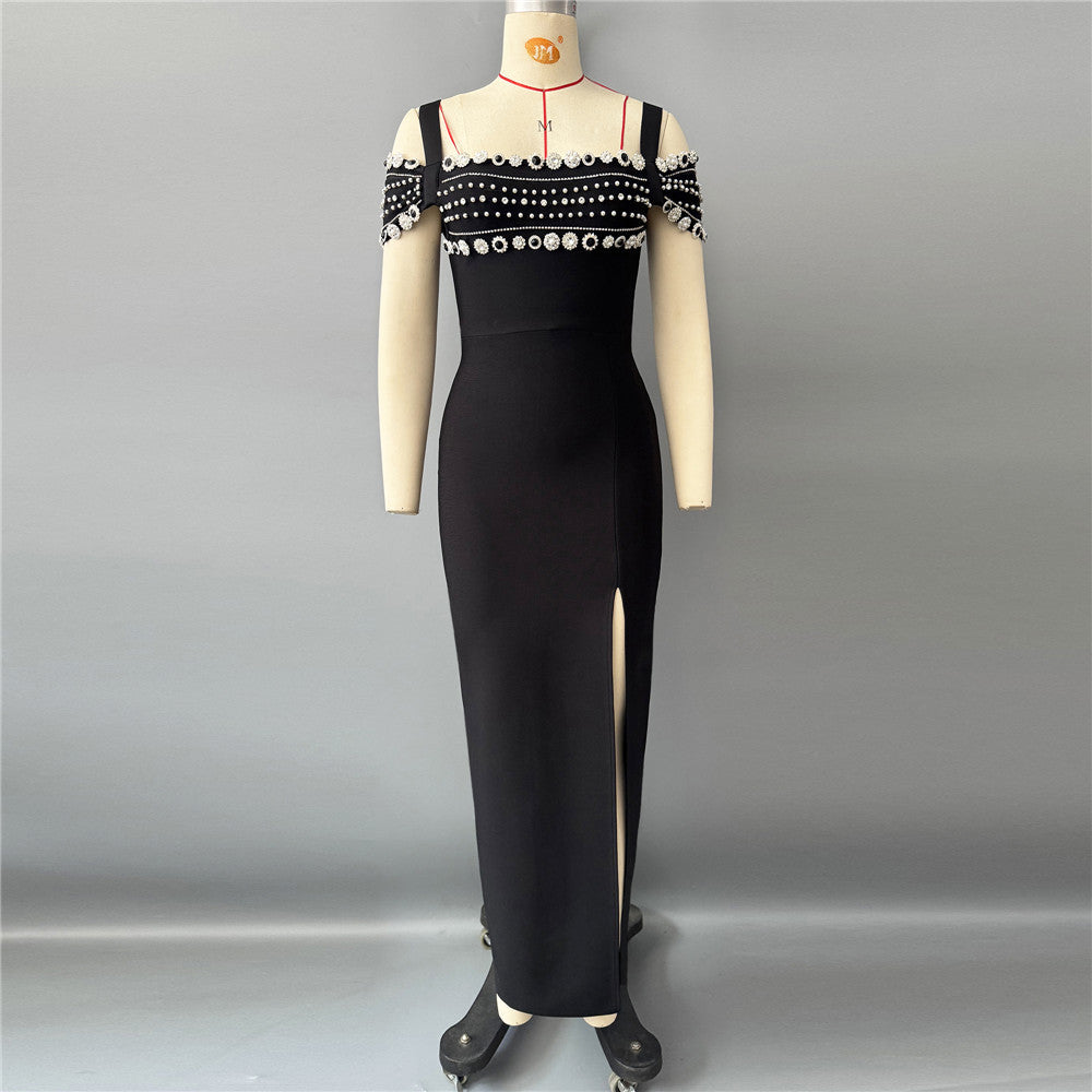Sexy Strap Handmade Beads Rhinestones Bandage One Piece Dress Ladies Party Party Evening Dress by Ragazza