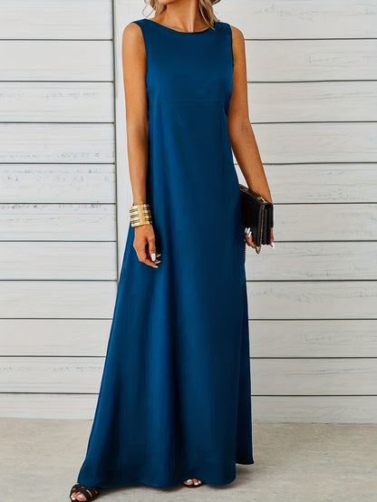 Sexy Sleeveless Dress Solid Color Mid Length Slim Strap Vest Dress by Ragazza