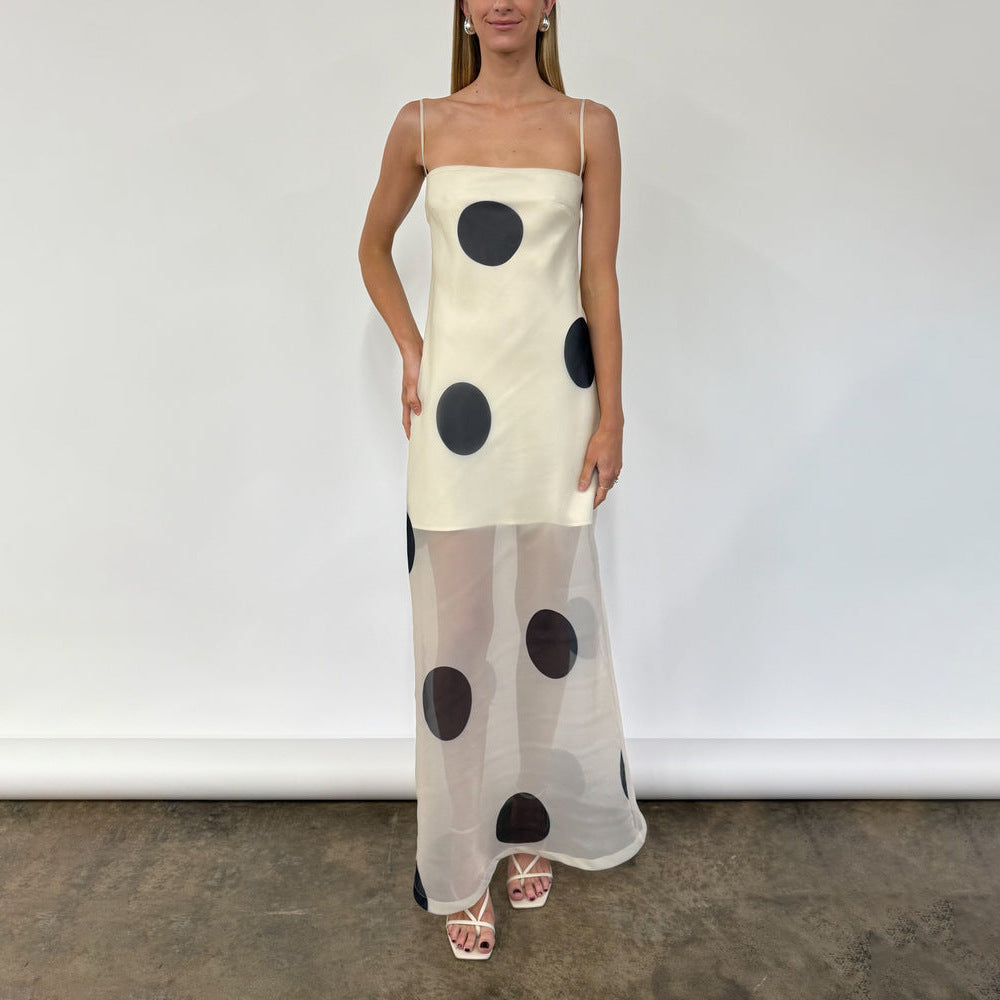 Elegant Women Slim Dress Sexy Backless Spaghetti Straps Maxi Dress by Ragazza