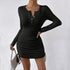 Women Clothing Elegant Dress Autumn Winter Sexy Pure Want to Wrap Hip Show Figure by Ragazza